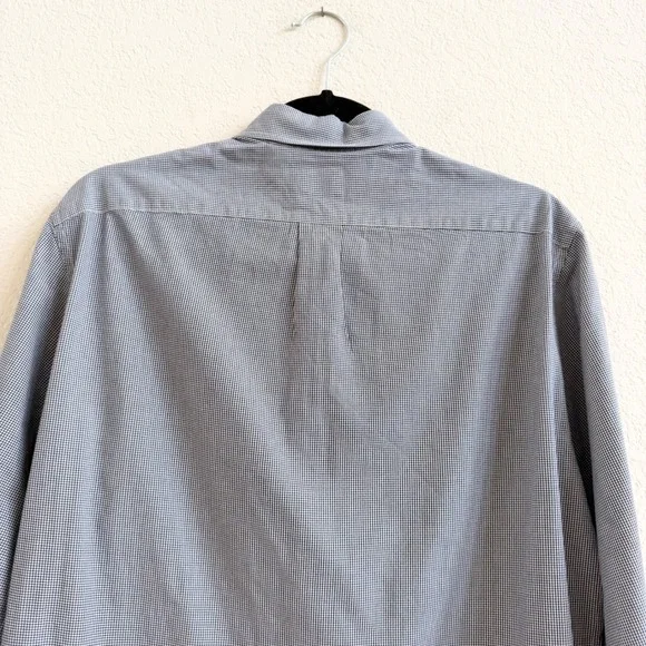 J.Crew Mens Slim Fit Micro Gingham Button Down Shirt Navy Blue White Medium M - Picture 9 of 11